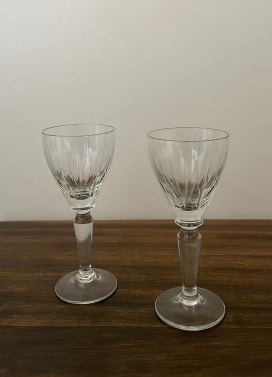 Clear Glass Stemmed Shot Glasses Set of Two